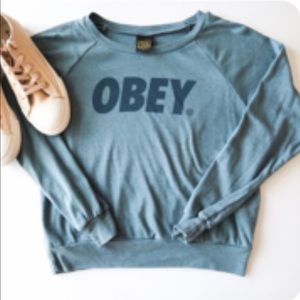 Obey Long Sleeve Cropped Shirt XS